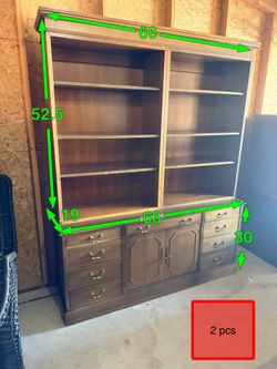 Credenza With Large Bookshelves 