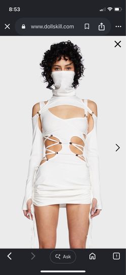 Darker Wavs Dollskill Modulation Cut Out Lace Up Dress SZ S - DRESS ONLY