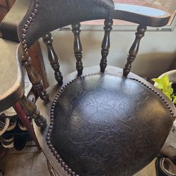 4 Original  Leather Vintage 70s Bar Stools 