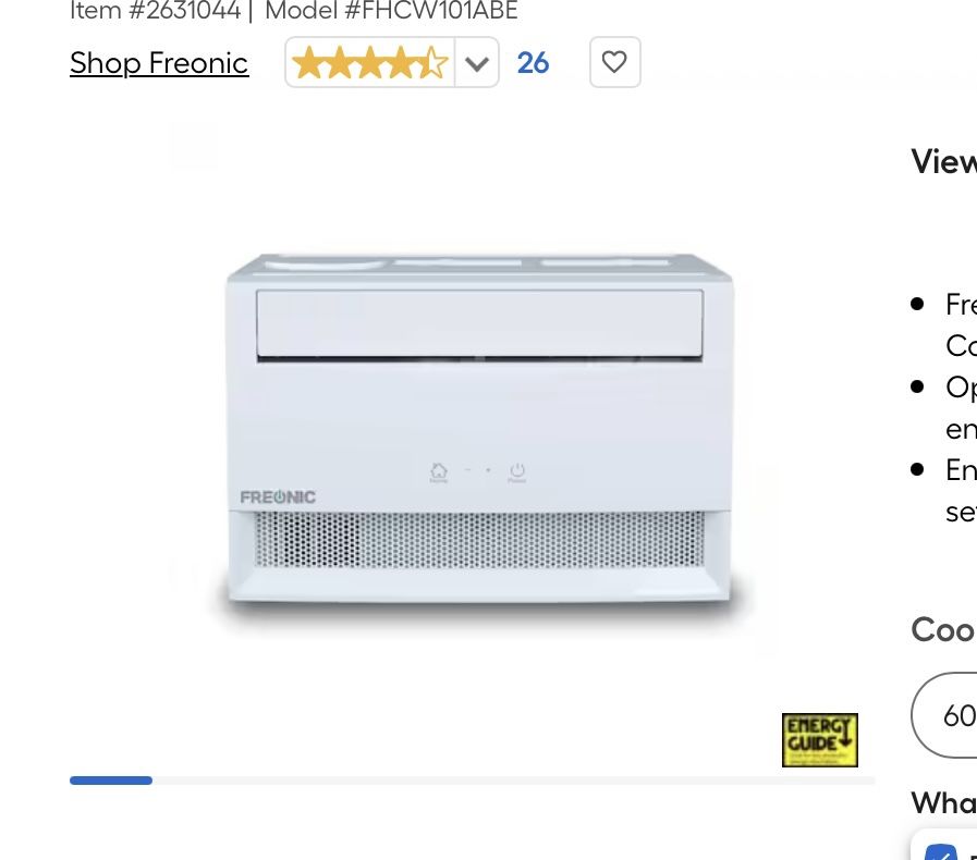 Freonic Window Air Conditioner BTU/h 8000uu