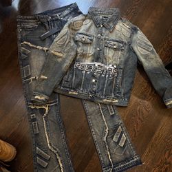 Denim Flare Jean Jacket Set New MNML Levi’s Style 