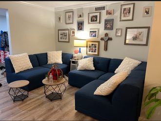 Blue Couch Sectional 