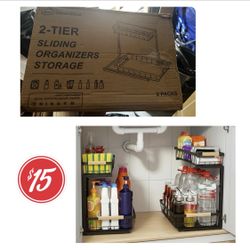 2 Tier Sliding Organizers Storage