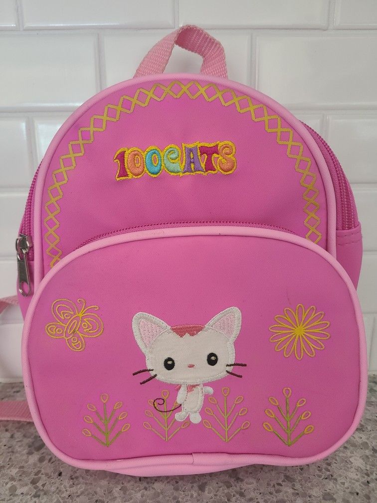 Vintage SANRIO 100 Cats 90's Y2K Mini Backpack Bag Pink 2000 NWOT
