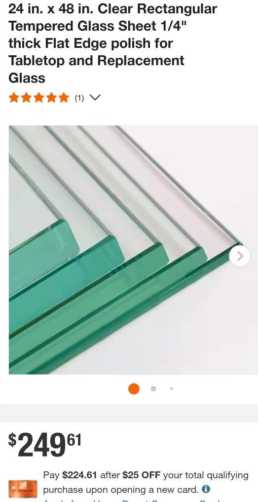 17x48in Piece Of 1/4 Inch Tempered Glass $15.- Firm
