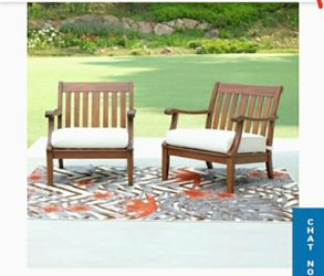 New in box set of 2 chairs with cushions