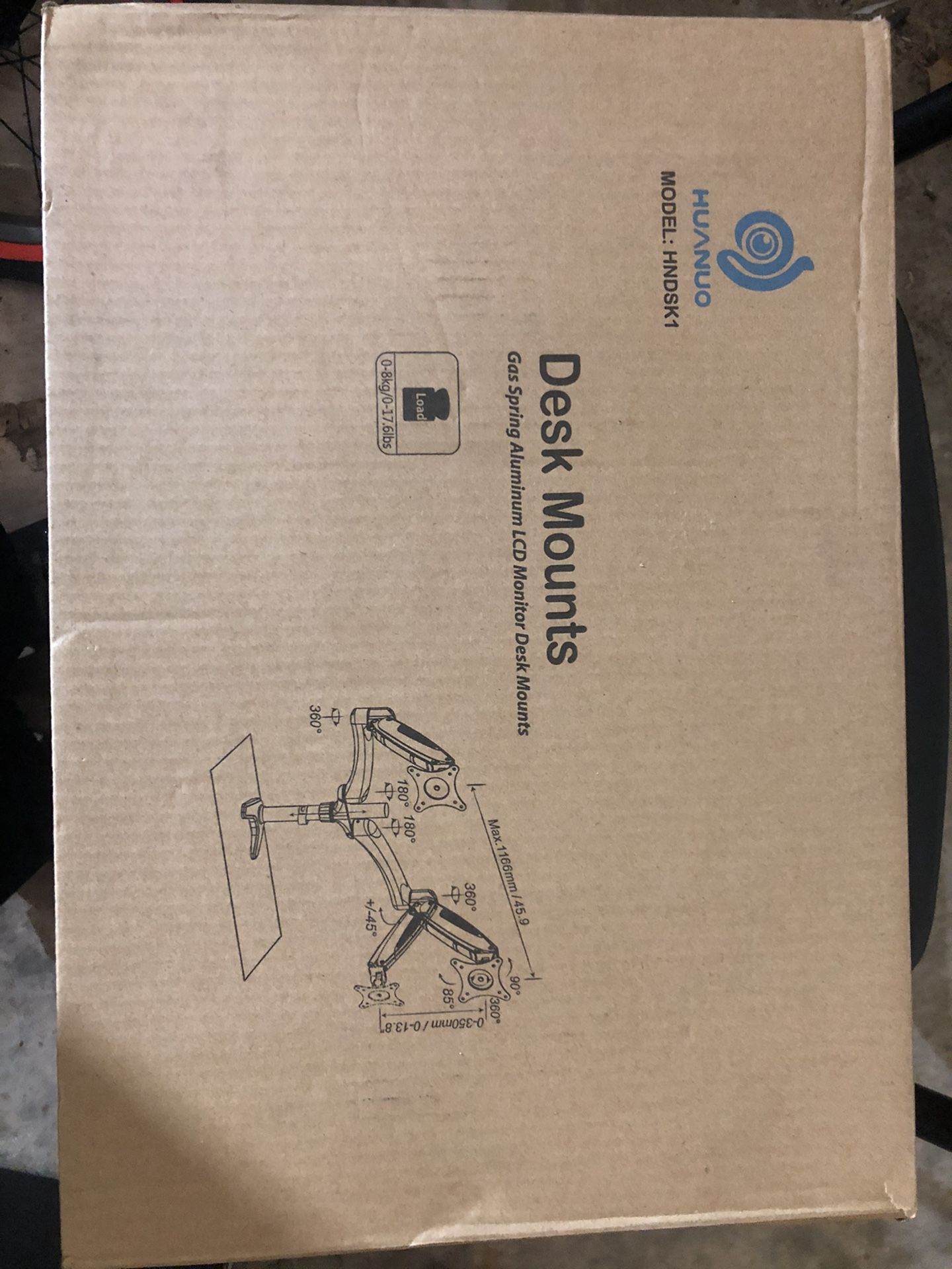 HUANUO Gas spring Dual Desk mounts