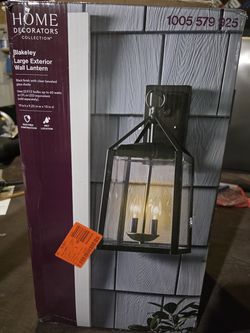 Home decorations Blakely large exterior wall lantern, black finish