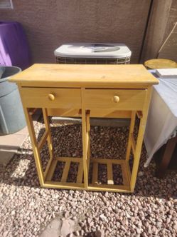 Small Wooden Table Counter w/ 2 Drawers