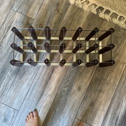 Metal And Wood Wine Rack