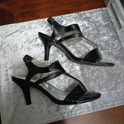 Strappy Black Heels, Size 9 1/2