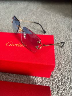 Gold & Blue Cartier Men’s Sunglasses