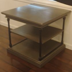 Very Nice Black &Gray 2 Shelf Side Table 