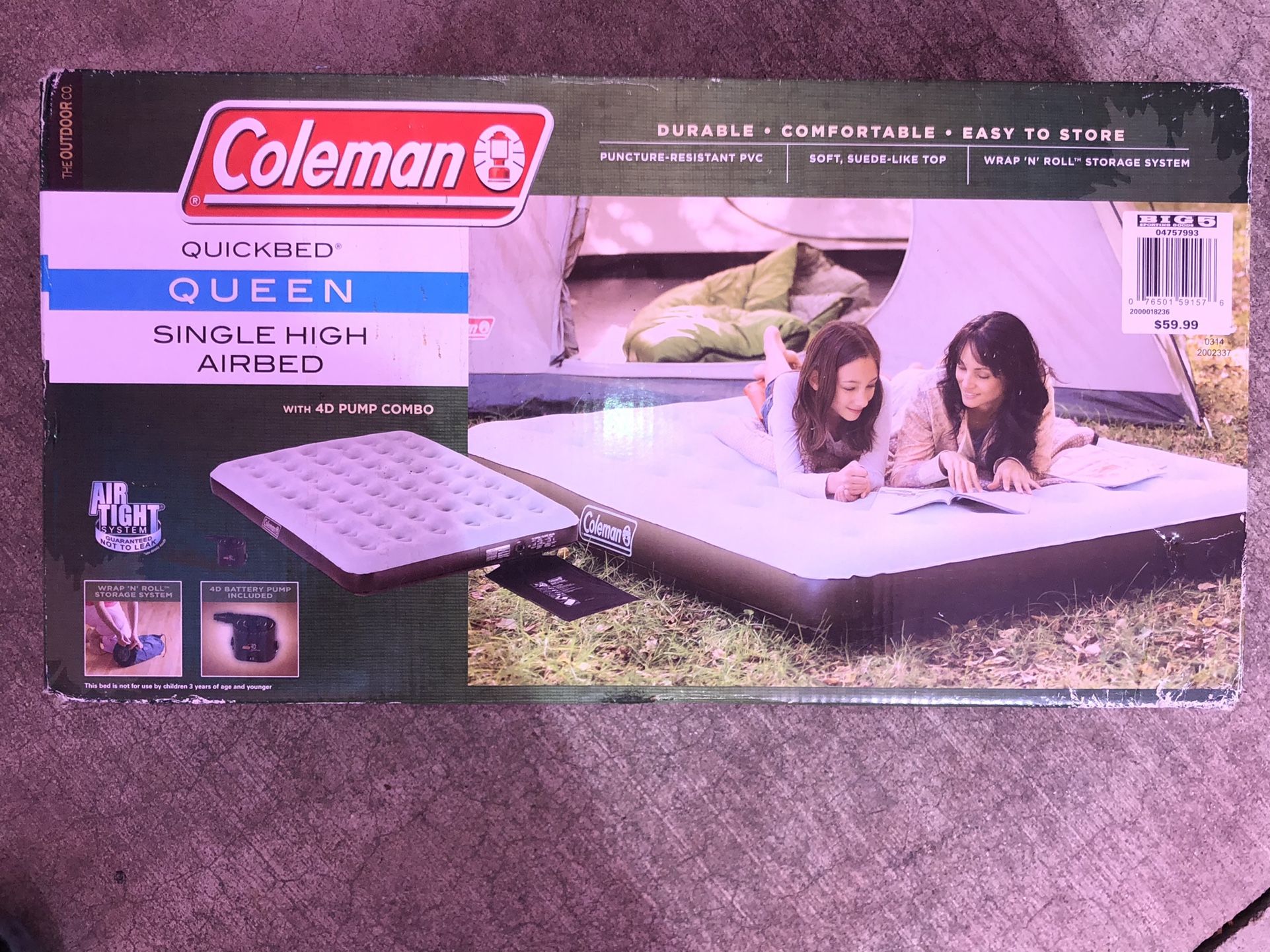 New Coleman Queen Size Air mattress/Airbed 