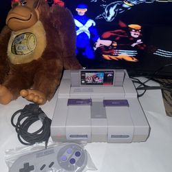 SUPER NINTENDO WITH SPIDER MAN X-MEN GAME