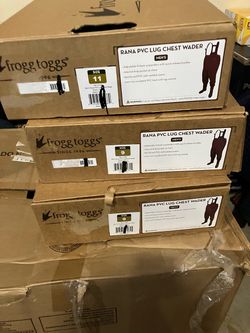 2-Men’s Frogg Toggs Size 9,1-Size 11 Rana PVC Lug Chest Wader. $49 Each