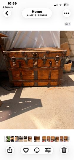 Antique Wooden-Slat Trunk Circa 1(contact info removed)