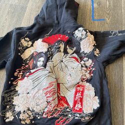 Premium embroidery geisha hoodie