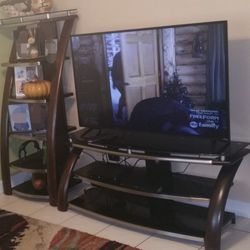 Modern TV Stand And Coordinating Display Shelves