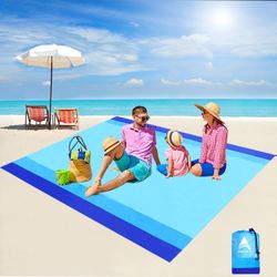 "Beach Blanket, Outdoor Beach Mat Lightweight Picnic Blanket 78"" x 81""/120""x108"" Overside Water Proof and Quick Drying Beach Mat for Travel"