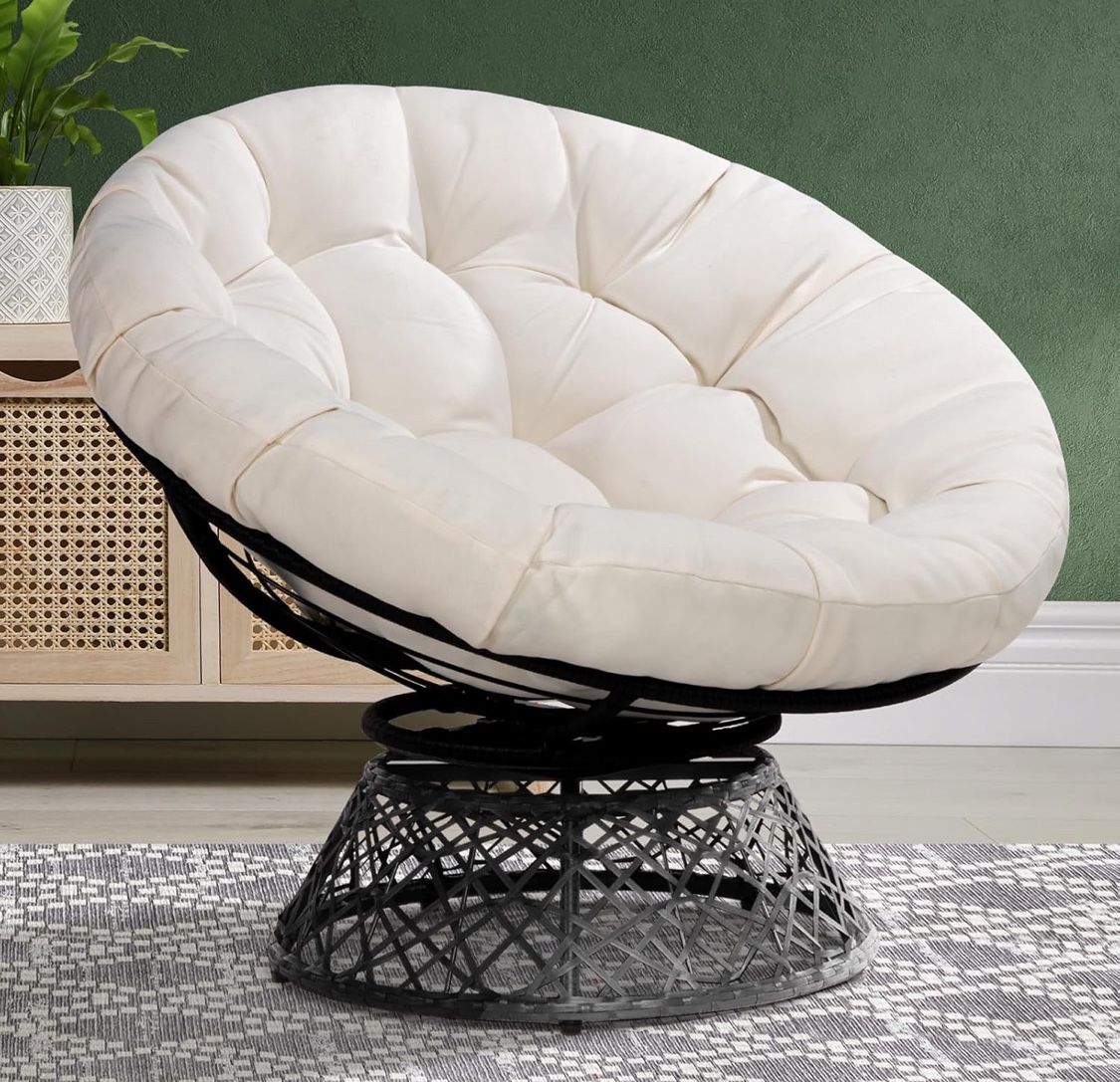40-inch ergonomic wicker Papasan chair with soft and thick density fabric cushion BRAND NEW
