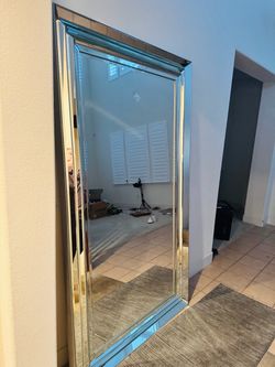 Large Floor Mirror with Mirrored Frame Oversized