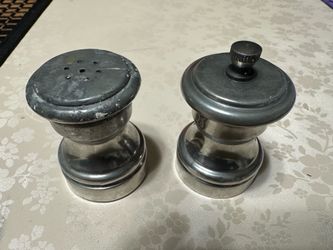 Vintage Italian Pewter Salt Shaker and Pepper Mill