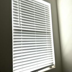 White Faux Wood Blinds