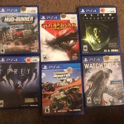 6 PS4 Games Perfect Condition No Scratches