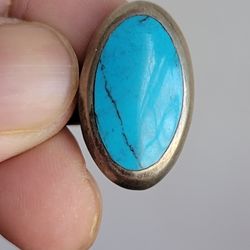Vintage Sterling Silver Ring With Turquoise Size 6.5