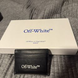 off white wallet and card holder 