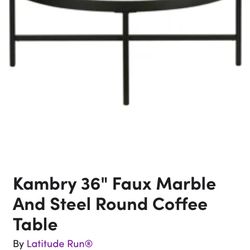 Kambray Faux Marble Coffee Table