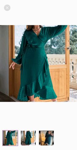 Leopard Pattern Ruffle Trim Tie Side Wrap Dress