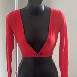 Girls Red Cardigan Size 12/16