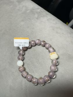 Purple Gold Glaze Lucky Cat Bracelet