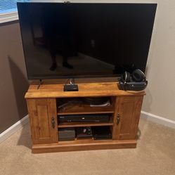 TV with Solid Wood Storage Stand 