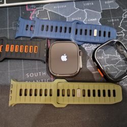 Apple Watch Ultra 3 Black Titanium w/ 3 Bands Screen Protector and ESR Cover Trade