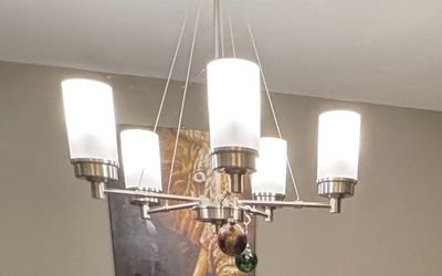 Hampton Bay Cawthon 5-Light Brushed Nickel Chandelier