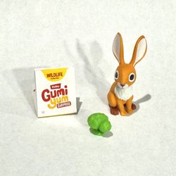 Hare (Rabbit) + Plant (Gumi Yum Surprise - Widlife) Collectible Animal Figurine / Puzzle Toy — with instructions