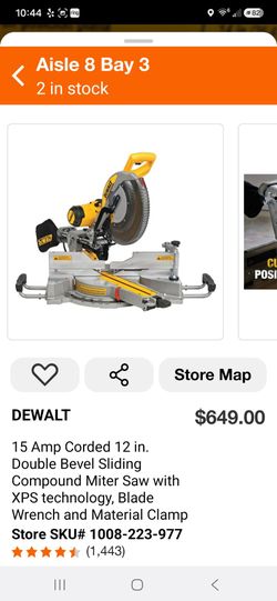 Dewalt 12" Double Bevel Sliding Compound Miter Saw (Price Is Firm)