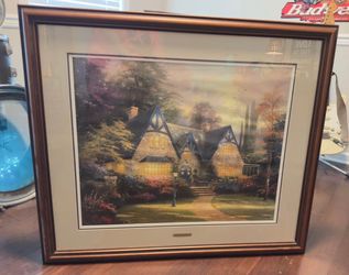Thomas Kinkade "Windsor Manor" Limited Edition Framed Numbered Print on Canvas 41 x 35