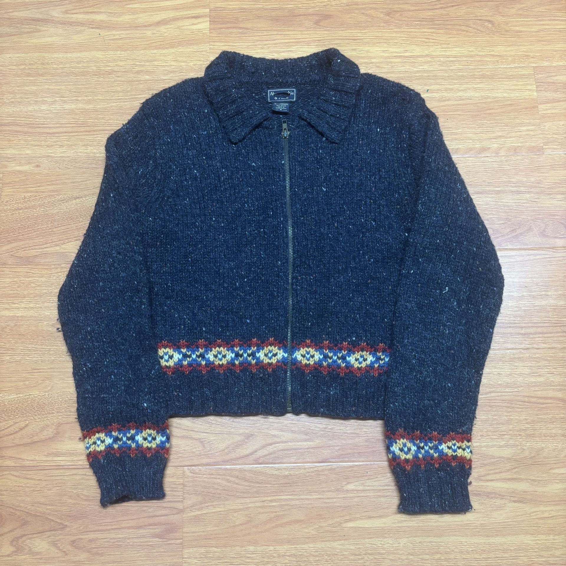 Vintage Y2K Abercrombie & Fitch Wool Aztec Pattern Jacket Size S
