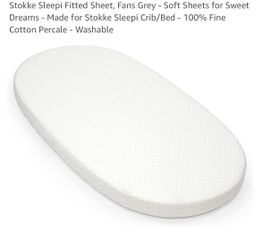 Stokke Sleeping Bed Fitted Sheet V3 Fans Grey New In Box