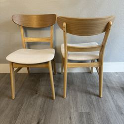 Christopher Knight Home Idalia Dining Chairs, 2-Pcs Set, Light Beige / Oak Finish Oak Light Beige
