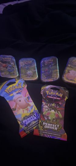 Pokémon card booster packs and tins