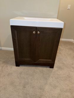 Bathroom Vanity with White Sink Top
