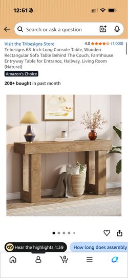 Console table FREE NEEDS Assembly