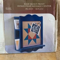 MAIL/MESSENGER DECORATION BOX BLUE QUILT PRINT COLOR BLUE PAINT