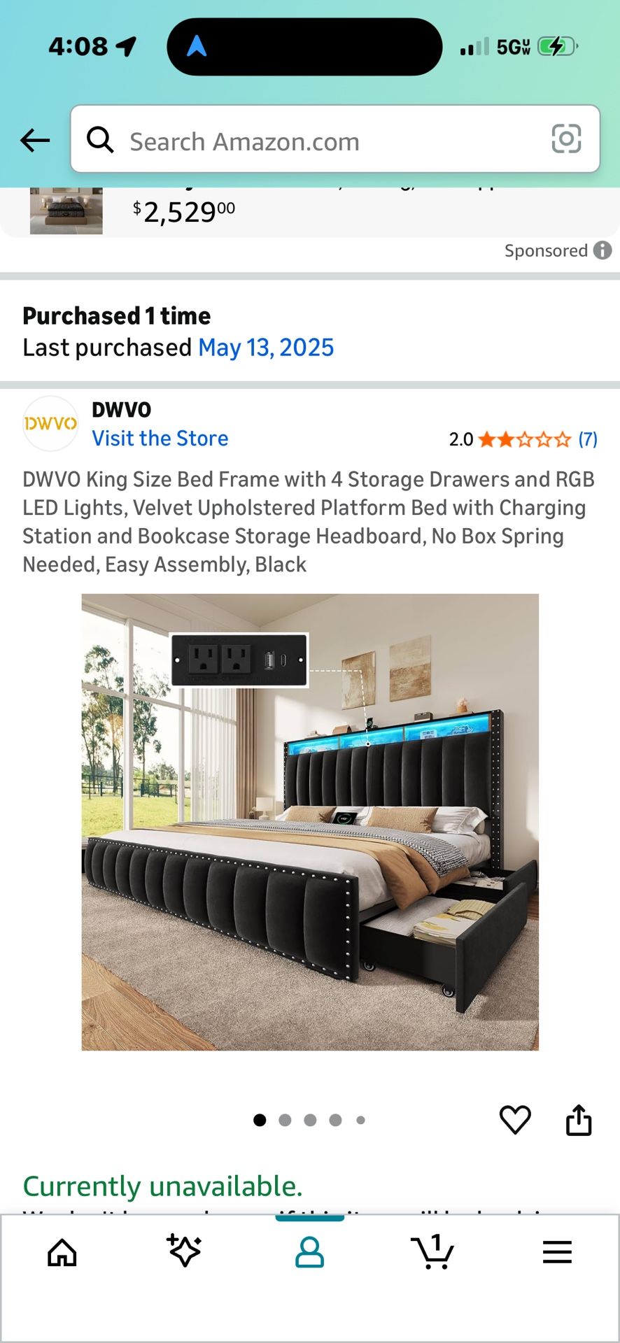 King Bed Headboard And frame (mattress not Included)