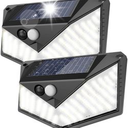Solar Outdoor Lights 220 LEDs Super Bright, Motion Sensor Outdoor Lights with 3 Lighting Modes and 270° Lighting Angle, IP65 Waterproof Security Solar